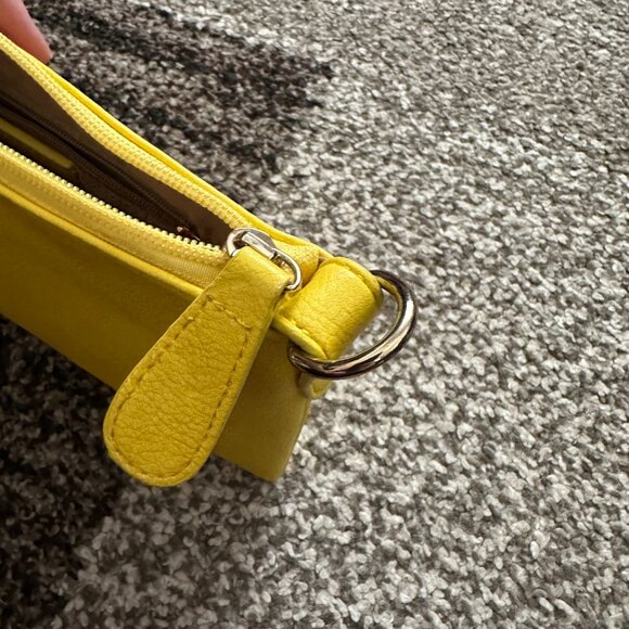 CHARMING CHARLIE Yellow Perrin Wristlet Loop Purse Wallet Gold Bright Summer Bag - Picture 7 of 12